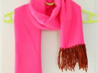 Fringed fleece and yarn scarf 200x150 Staying Warm and Stylish: Trendy DIY No Sew Scarves