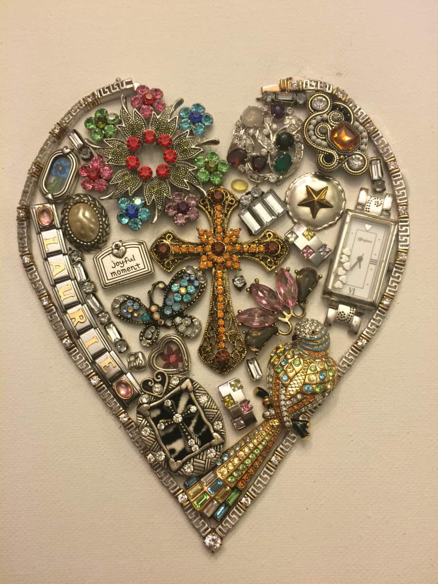 Jewelry heart canvas art