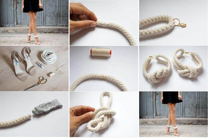 Knotted rope heel straps