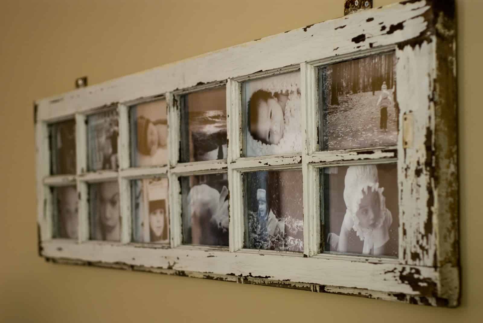 Old window turned picture frame
