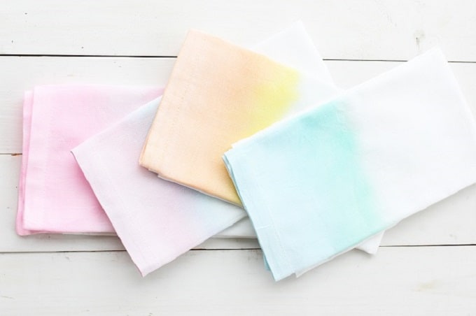 Pastel watercolour napkins