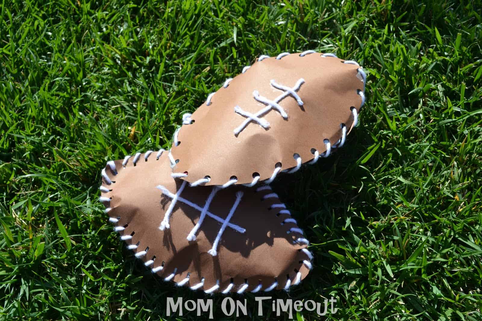 Puffy laced paper footballs