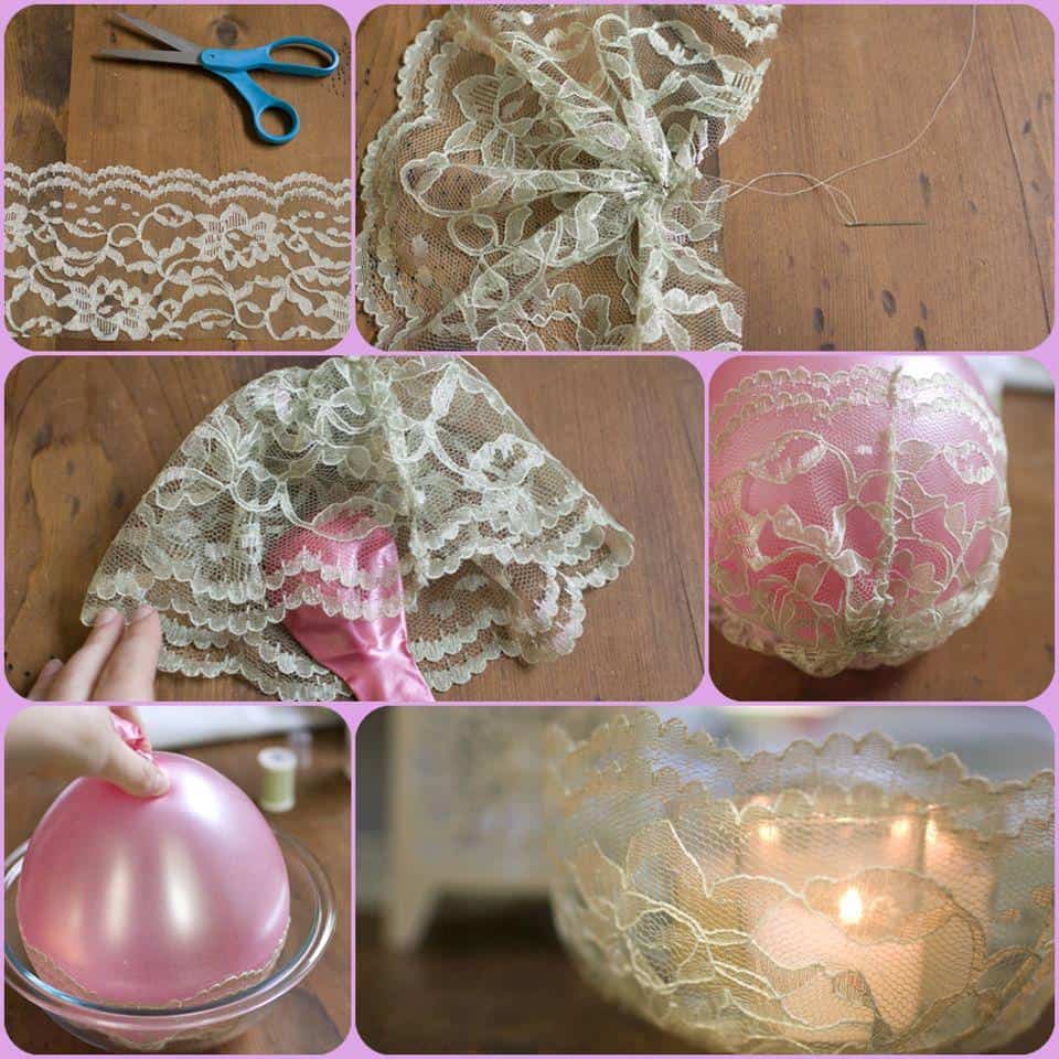 Simple lace candle holder
