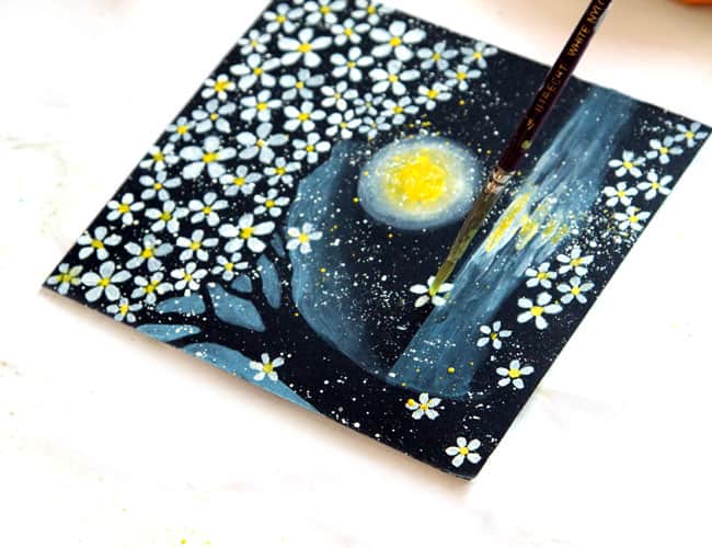 Spattered stars in a moonlit flowerscape