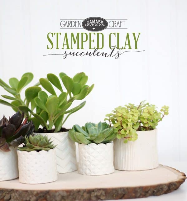 Stamped clay pots