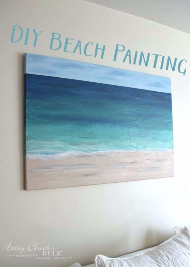 Textured sea and sand beach painting