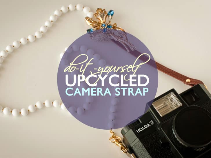Upcycled jewelry camera strap