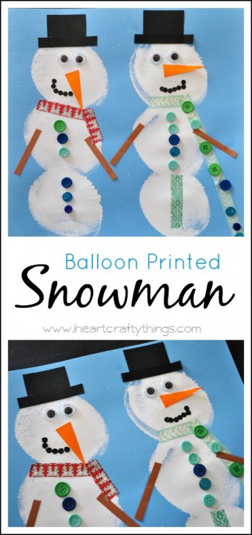 Balloon printed snowman craft