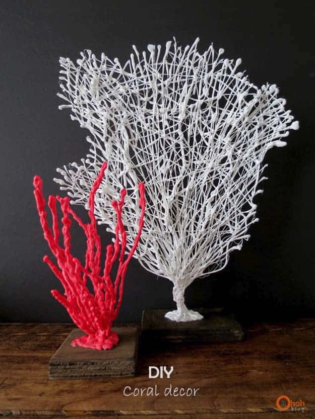 DIY painted coral decor