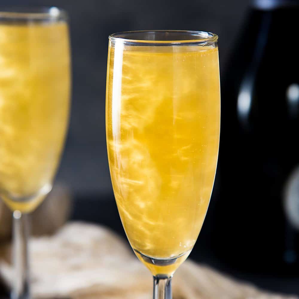 Gold shimmery champagne cocktail