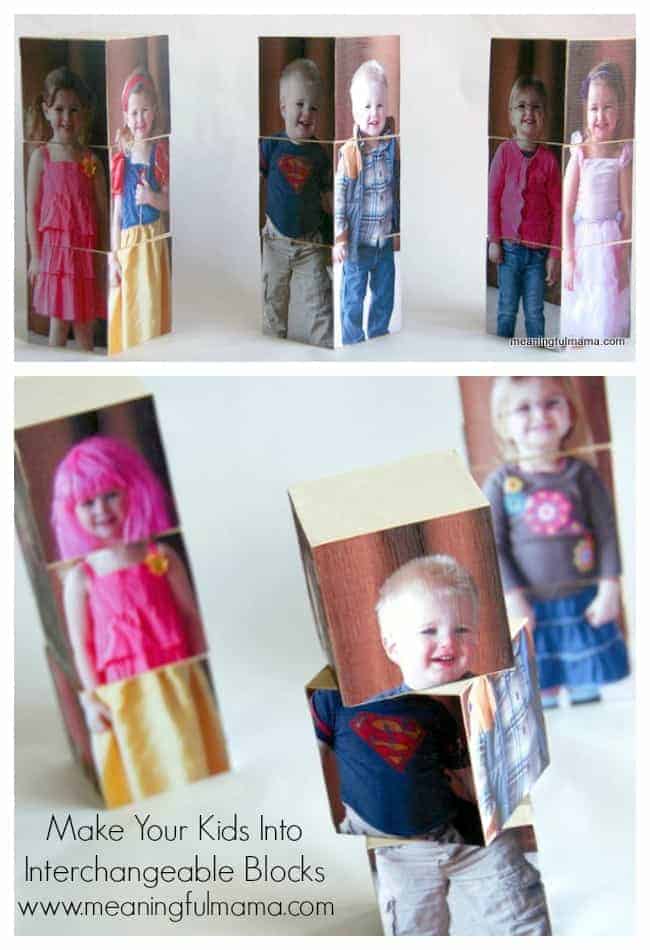 Kids’ photo interchangeable outfit blocks