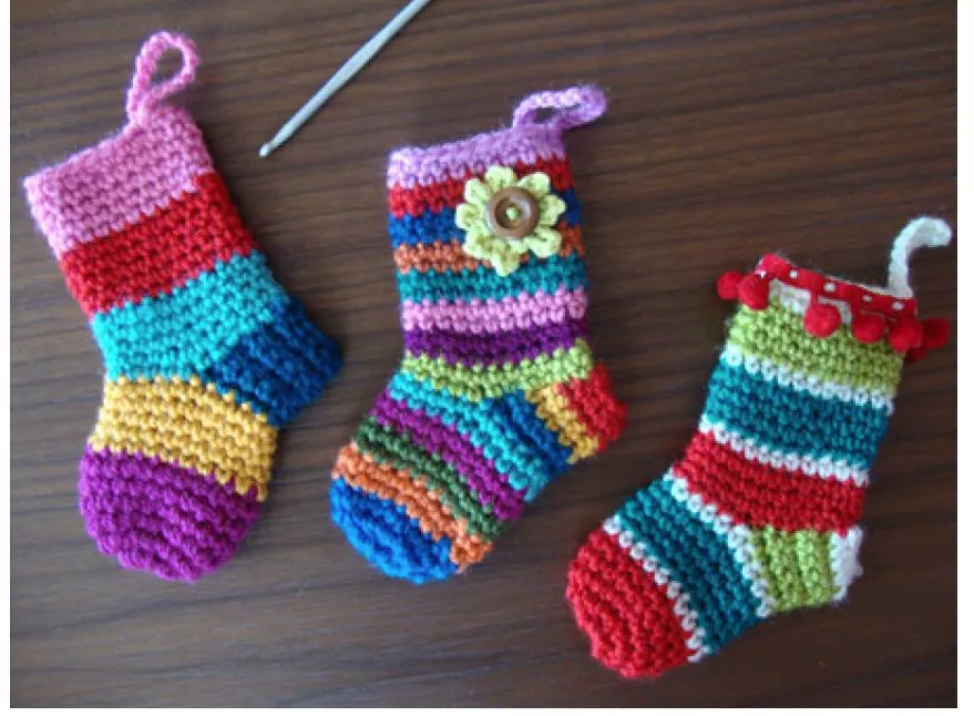 Little rainbow Christmas socks