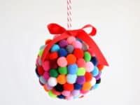Pom pom ornament craft 200x150 Colorful Bliss: Christmas Craft Ideas Made With Pom Poms