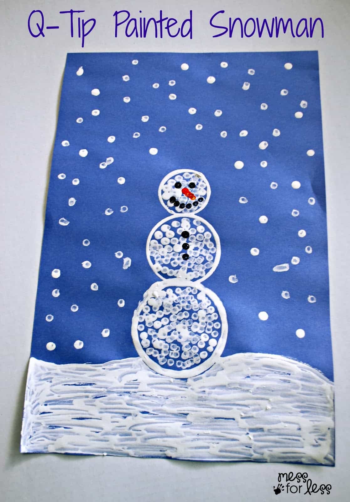 Q-Tip painted snowman