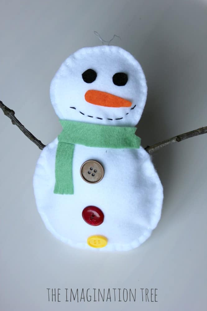 Stuffed snowman sewing craft