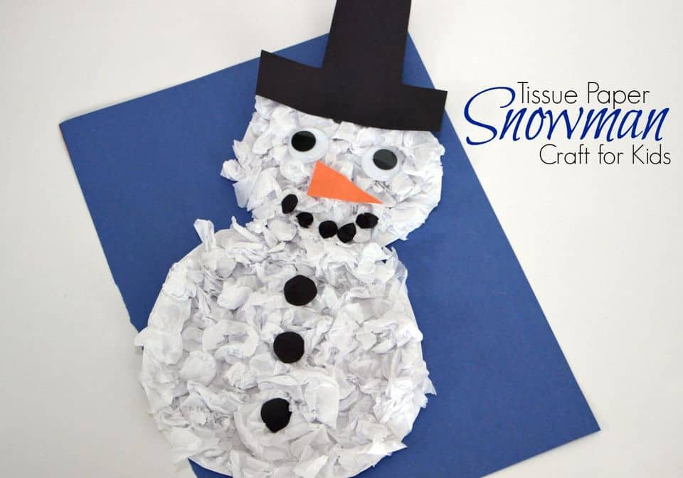 Tissue paper snowman