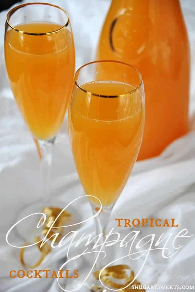 Tropical champagne cocktails