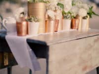 Copper painted floral centrepieces 200x150 Upcycled Metallic Magic: Smart DIY Tin Projects that Also Help the Planet