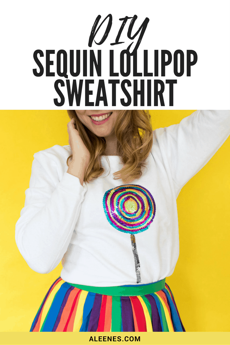 DIY sequin lollipop sweatshirt