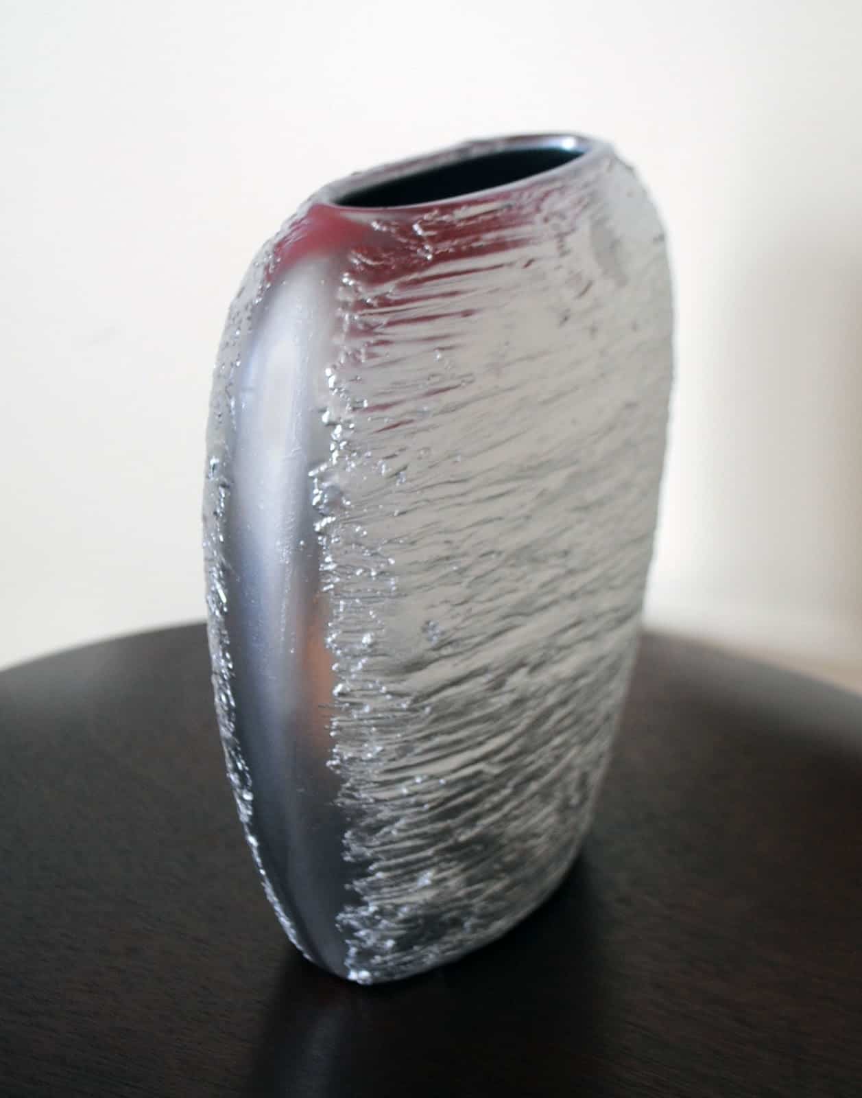 DIY textured silver vase