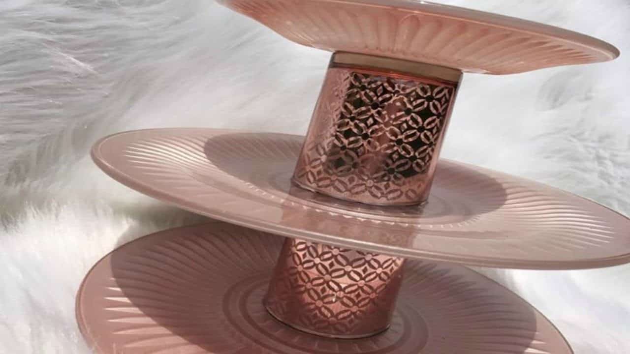 Dollar tree rose gold tiered serving tray