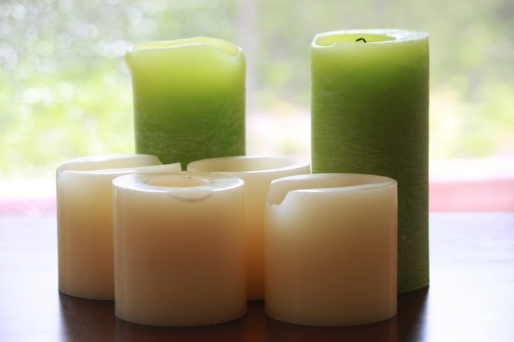 Re-moulded and re-wicked candles