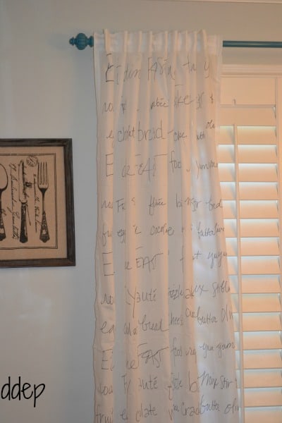 Sharpie script curtains