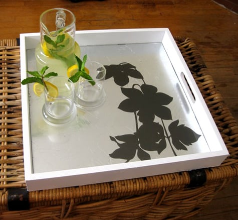 Silver leaf and silhouette tray