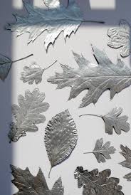 Silver painted leaves