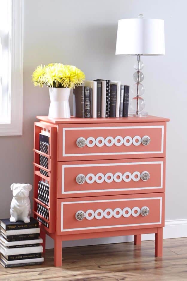 Silver washers nightstand