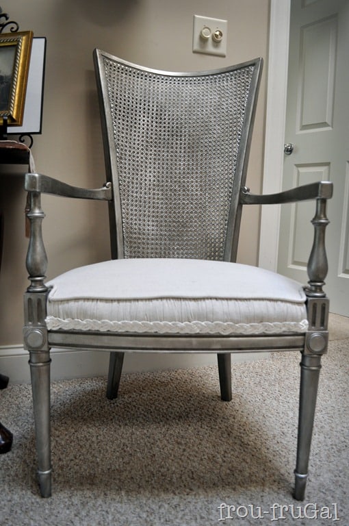 Vintage inspired silver painted chair