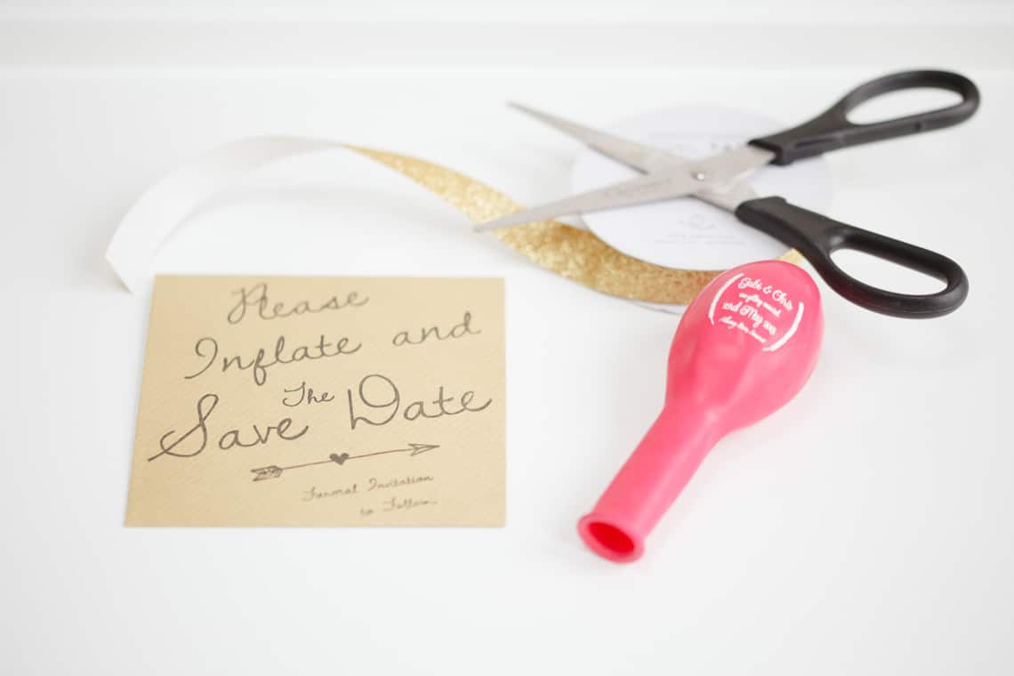 DIY balooon message save the date