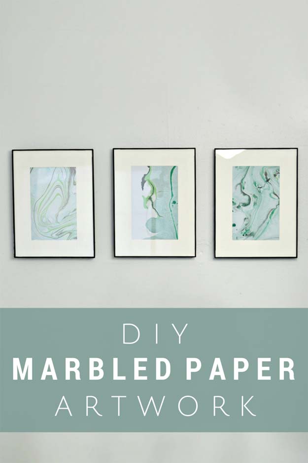 DIY marbled paper artwork