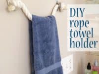 DIY rope towel holder 200x150 Refreshing Homemade Spring Makeover: Fabulous DIY Bathroom Wall Decor