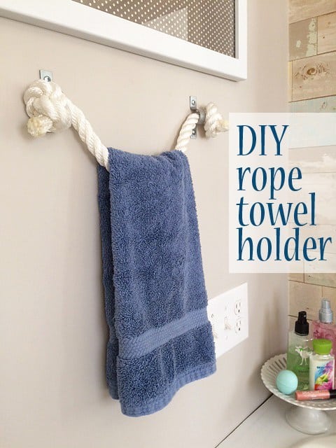 DIY rope towel holder