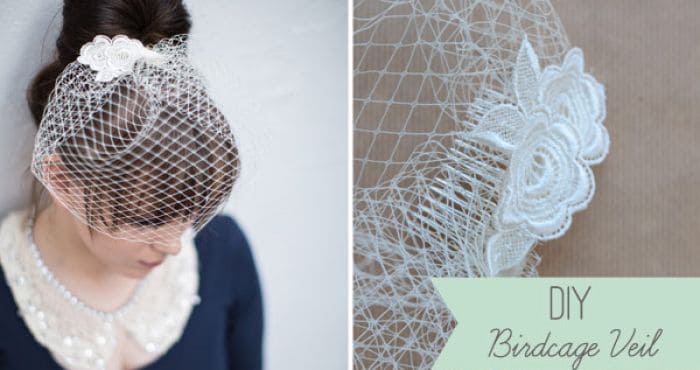 DIY wedding birdcage veil