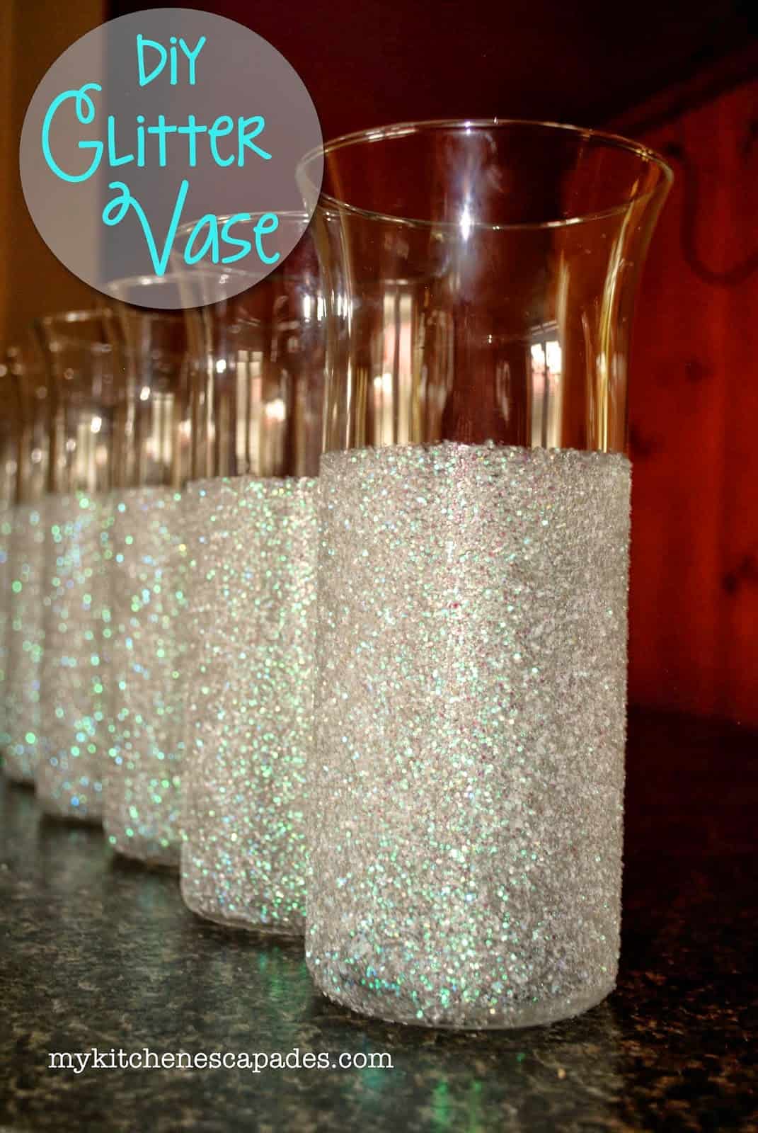 Glitter dipped vases