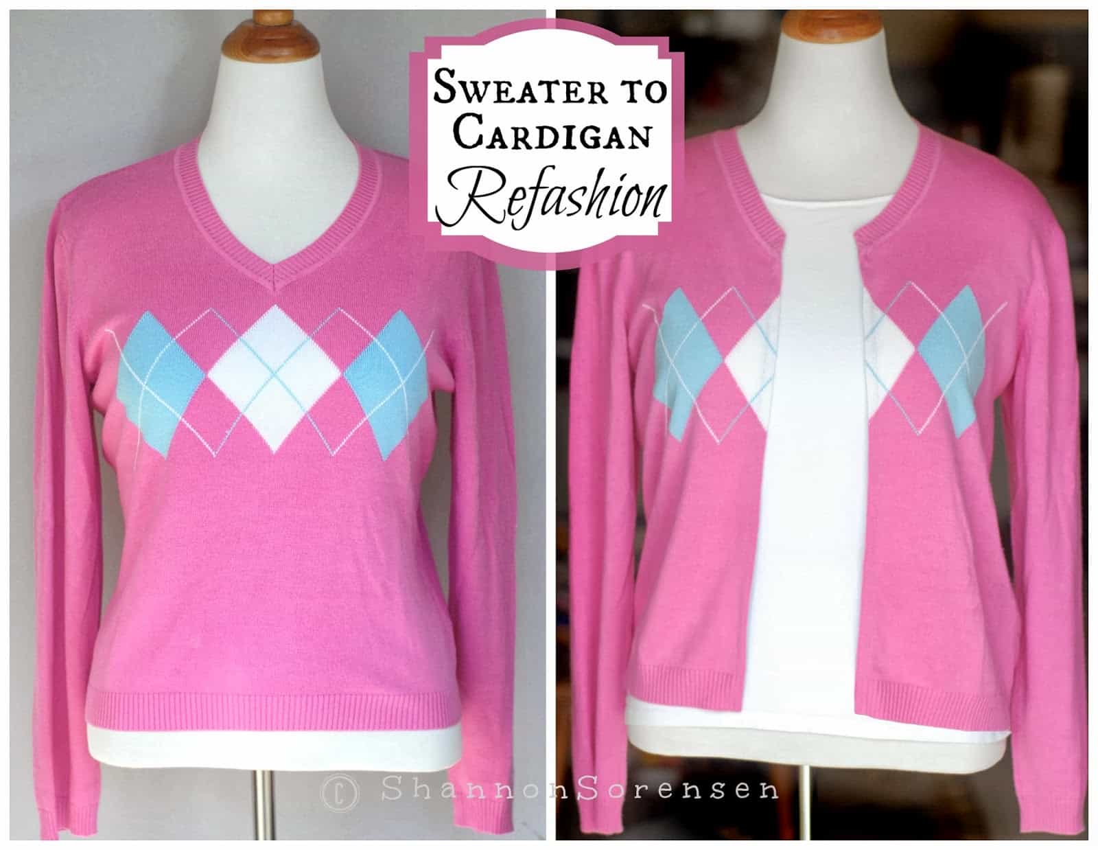 How to refashion a sweater into a cardigan