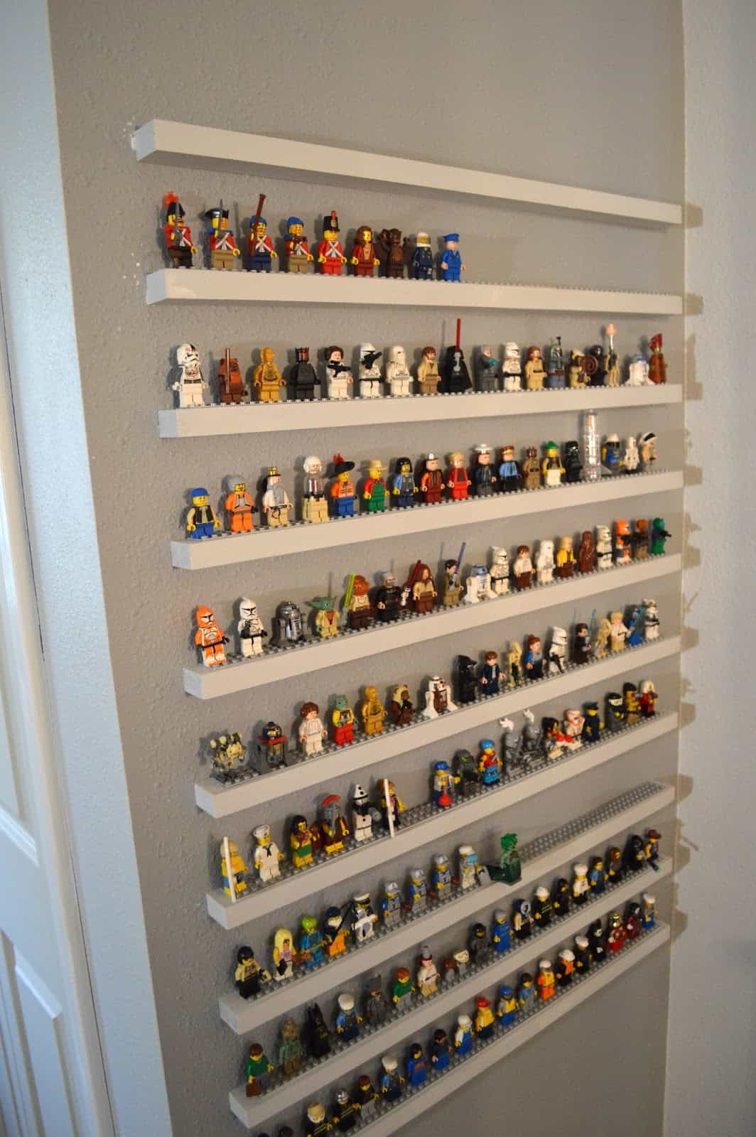 Lego mini figure shelves