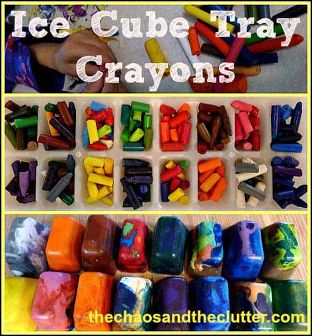 Make chunky rainbow crayons