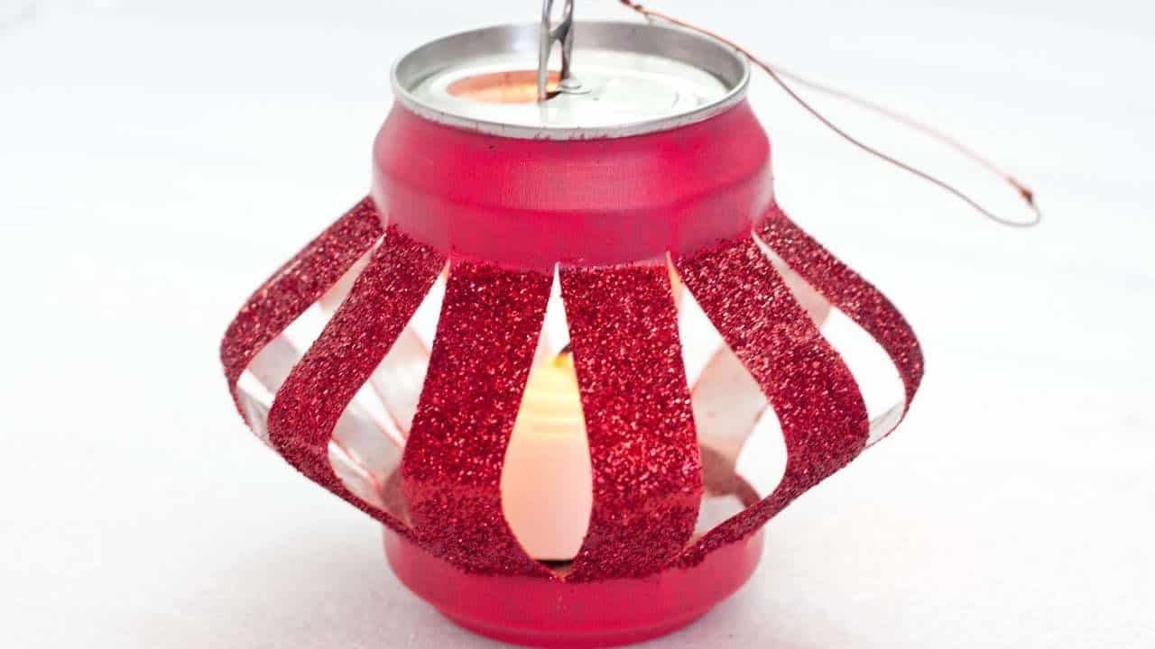 Sparkly pop can lanterns