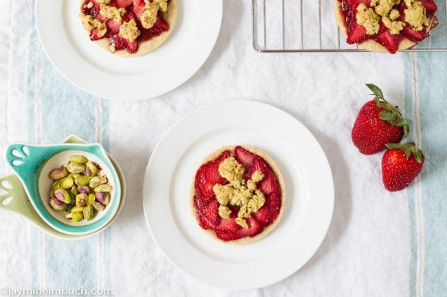 Strawberry galette with pistachio crumble
