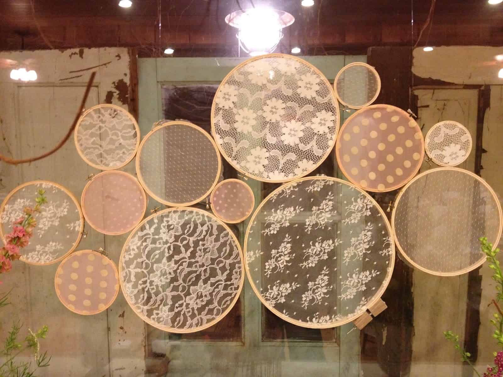 Beautiful lace hoop art