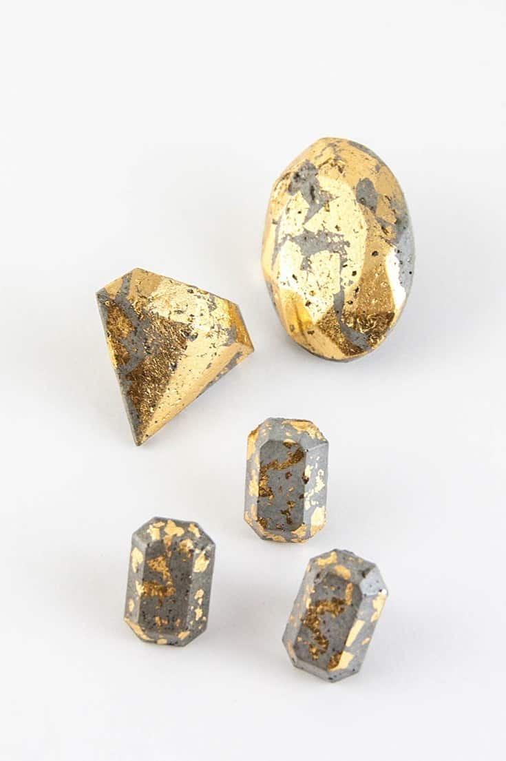 Concrete gold gem jewelry