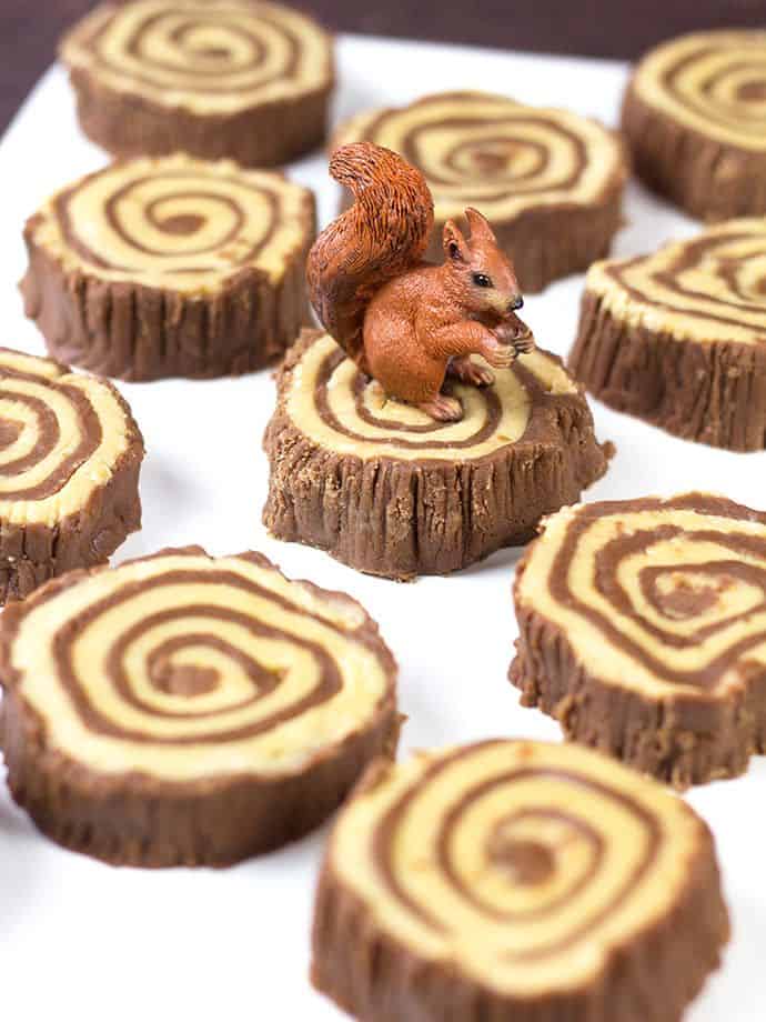 Cute peanut butter chocolate tree ring fudge