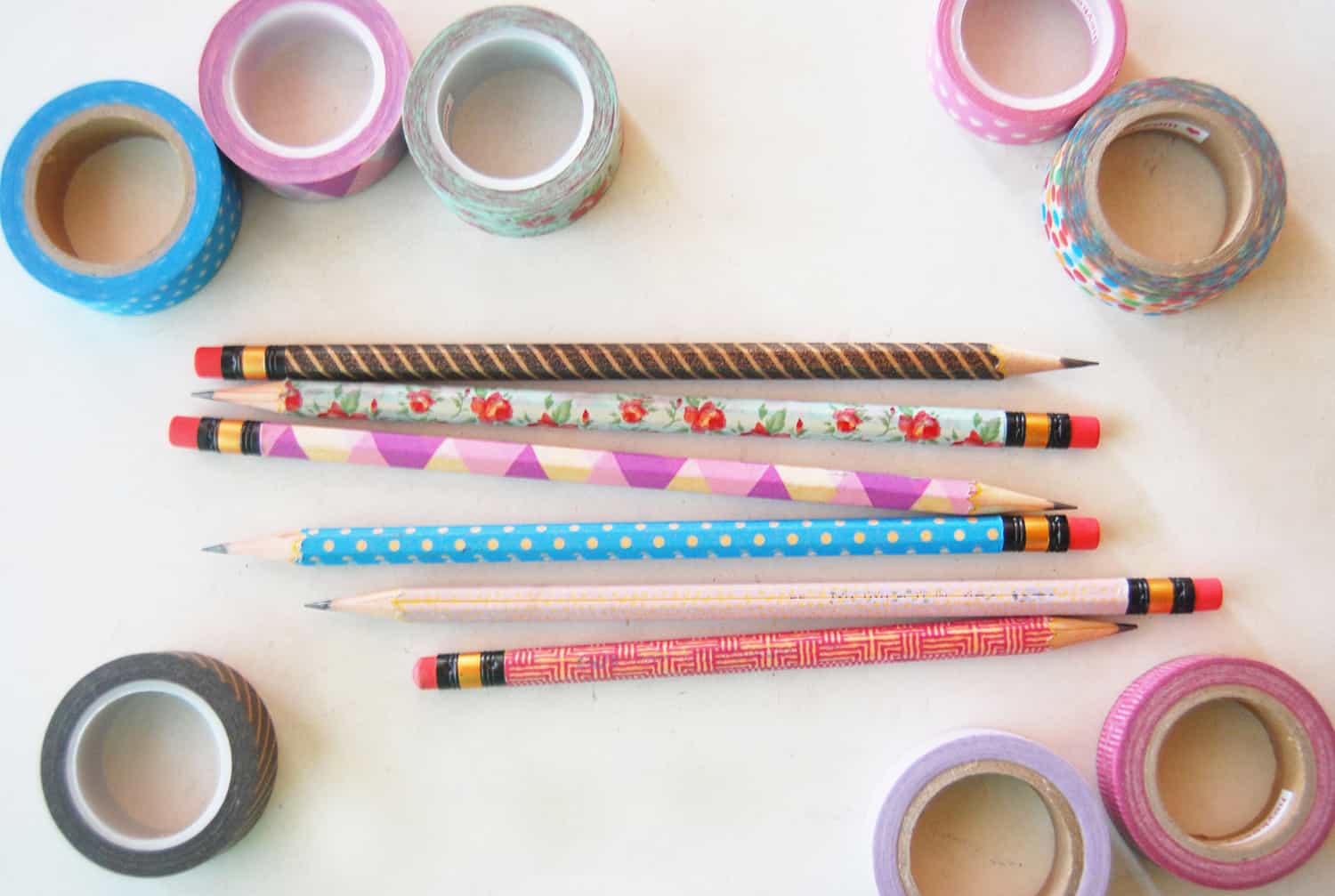DIY washi tape pencils