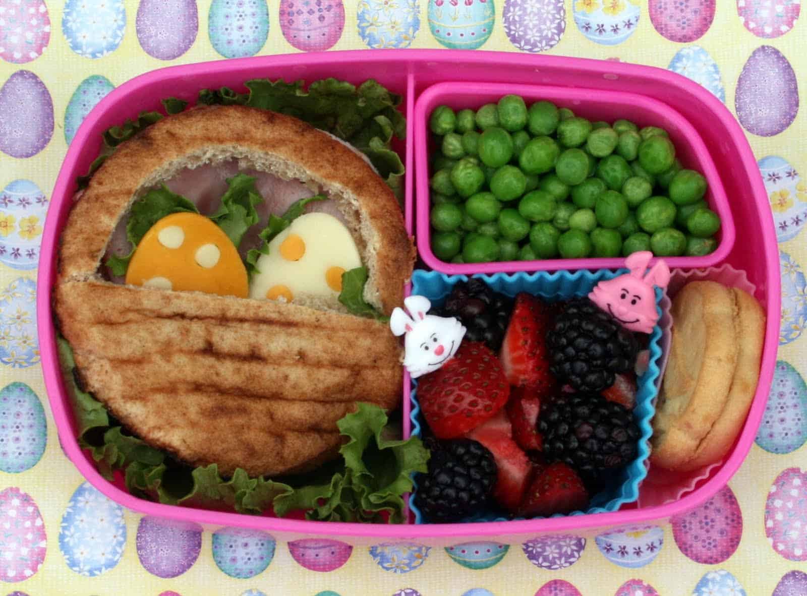 Easter basket sandiwch lunch