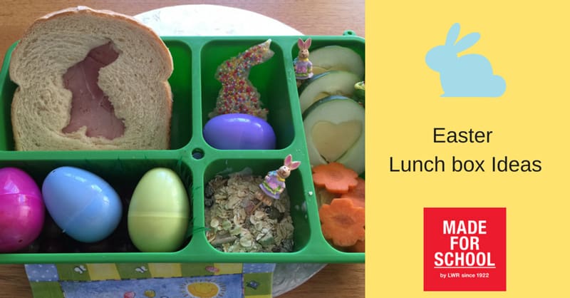 Easter bunny cutout sandwich and veggies