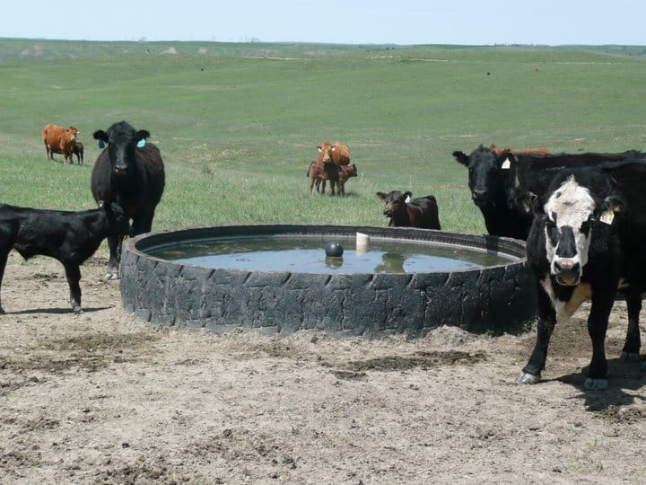Farm fountain from many old tires