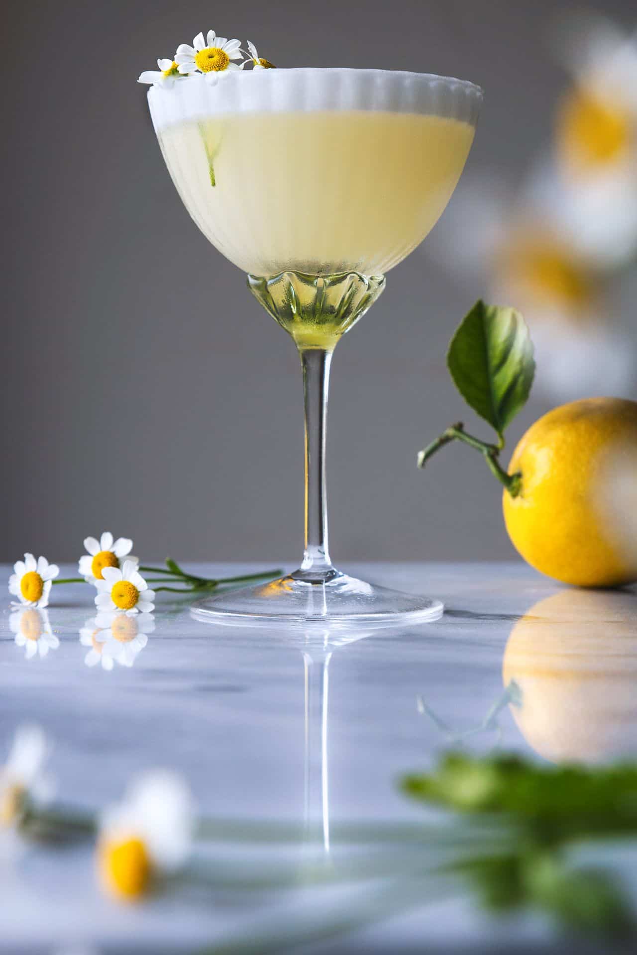 Lemon chamomile spring cocktail